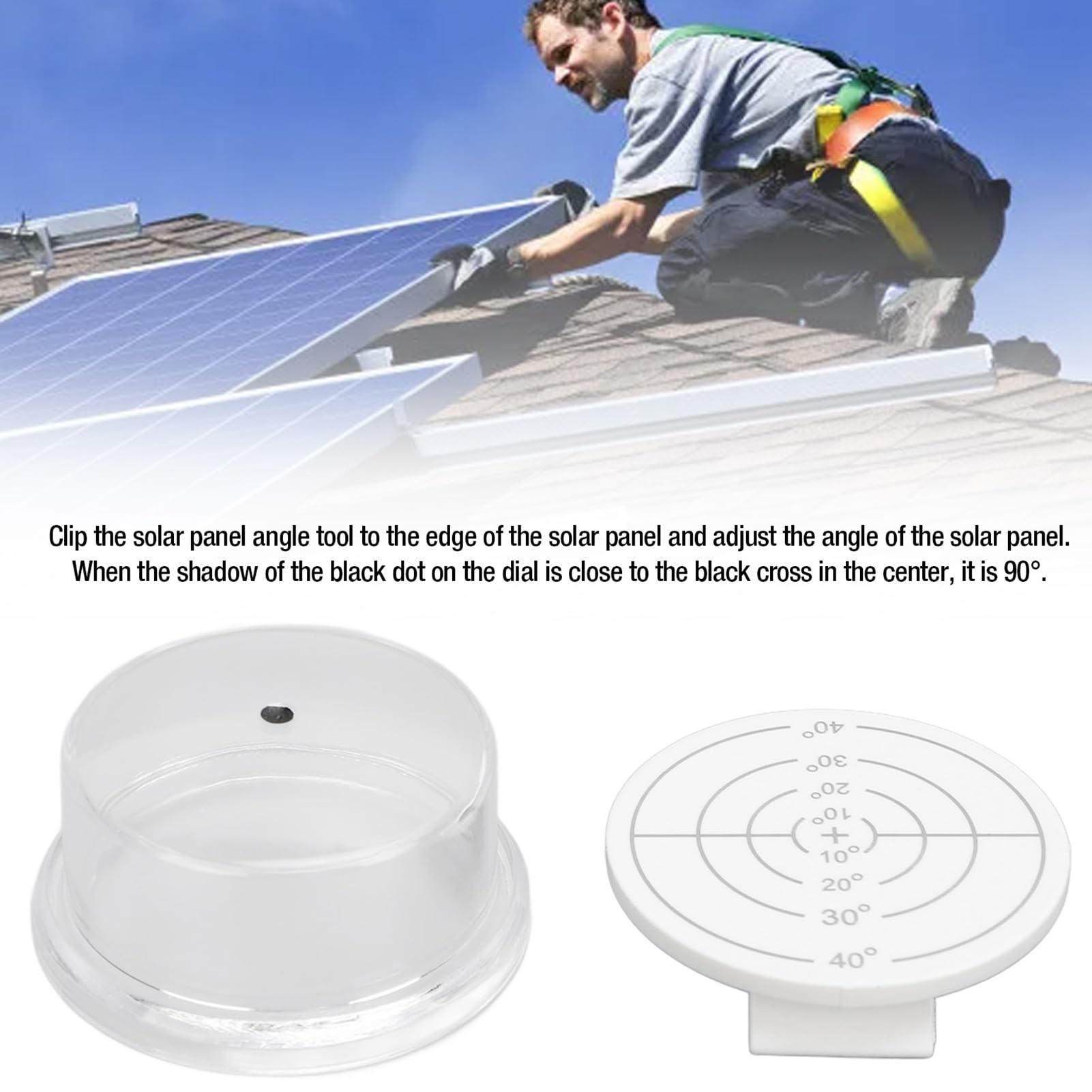 Solarpanel Senkrechte Messung | Wasserdichtes Sonnenwinkel Finder Guide Solar Panel Gauge | Solars Panell Ausrichtung Tool | Solars Panels Accessoires Manuell Winkelfinder für faltbare Panels