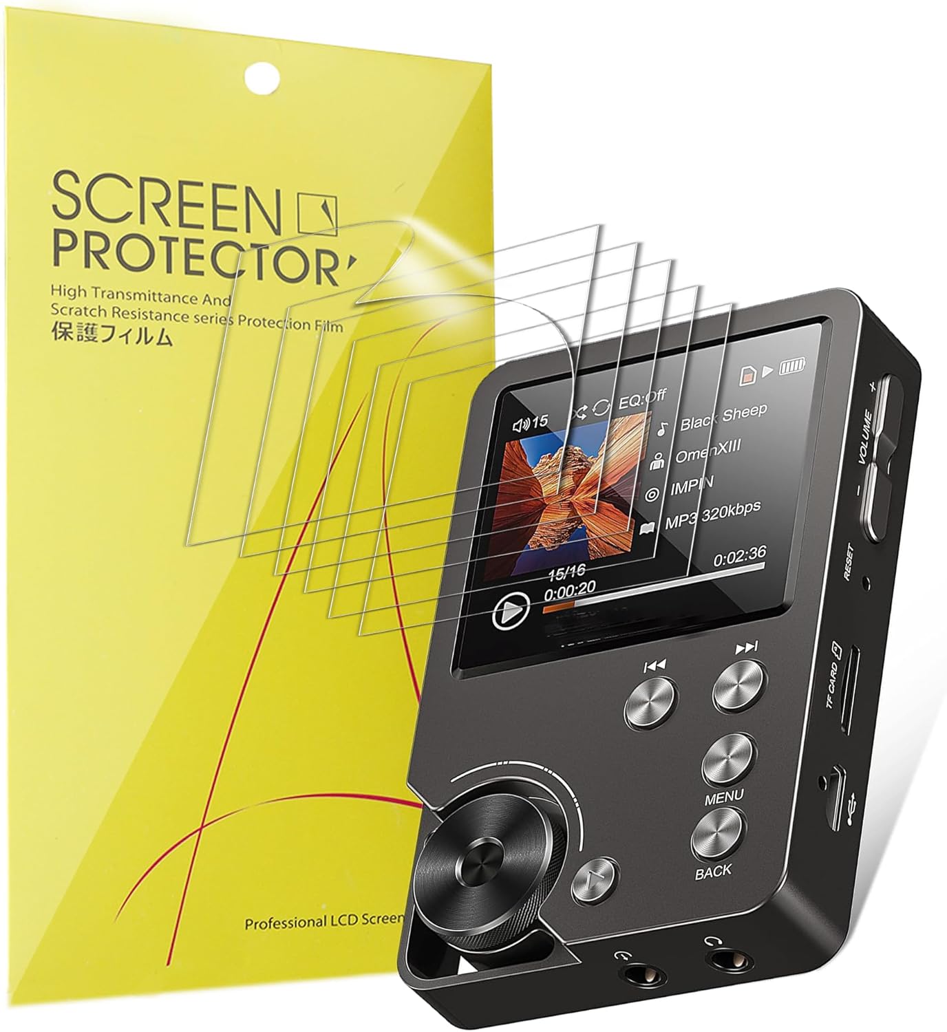Lamshaw Compatible for MECHEN M30 MP3 Player Screen Protector, [6 Pack] Full Coverage TPU Clear Film Compatible for MECHEN M30 2 Inches MP3 Player (6 Pack)