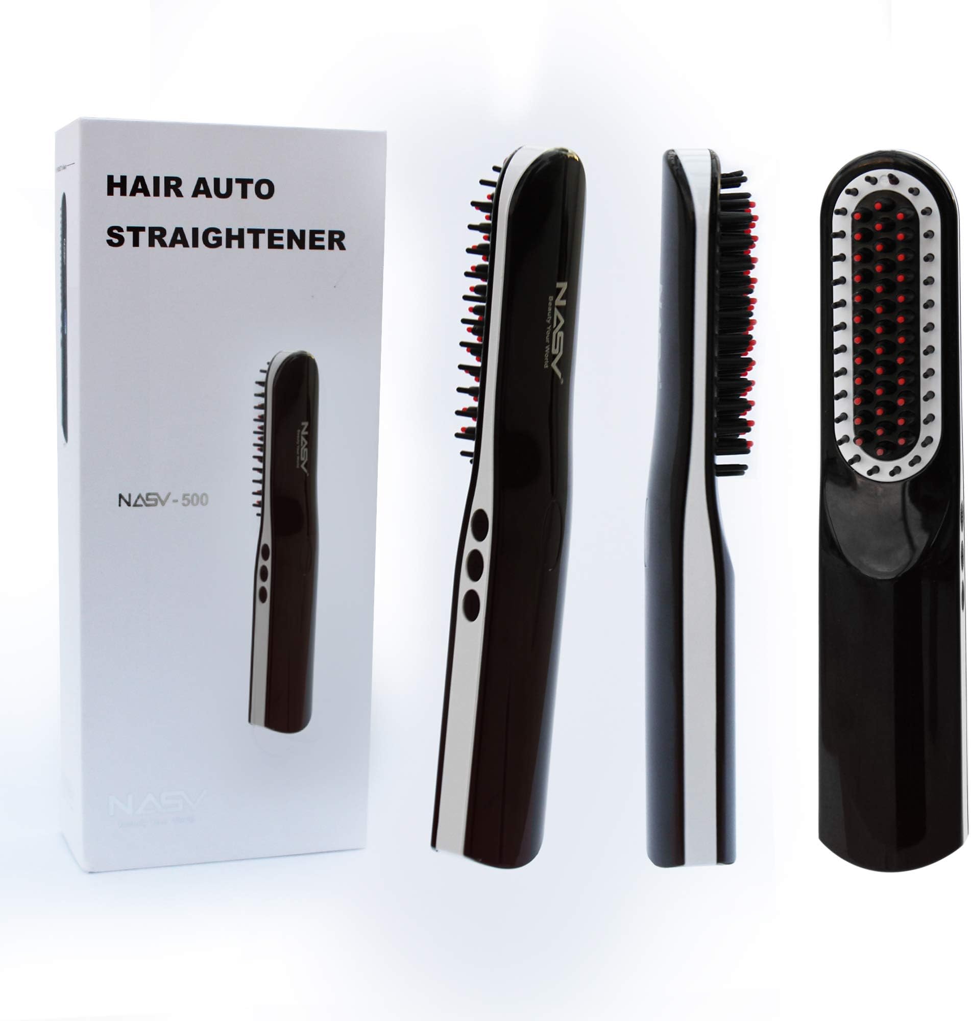 Beard Straightening Comb, 3 in 1 Cordless Hair Straightening Brush With Anti-Scald and Auto Shut Off Feature for Home & Travel, Multifuncional Ionic Straightener for Men and Women, Rechargeable