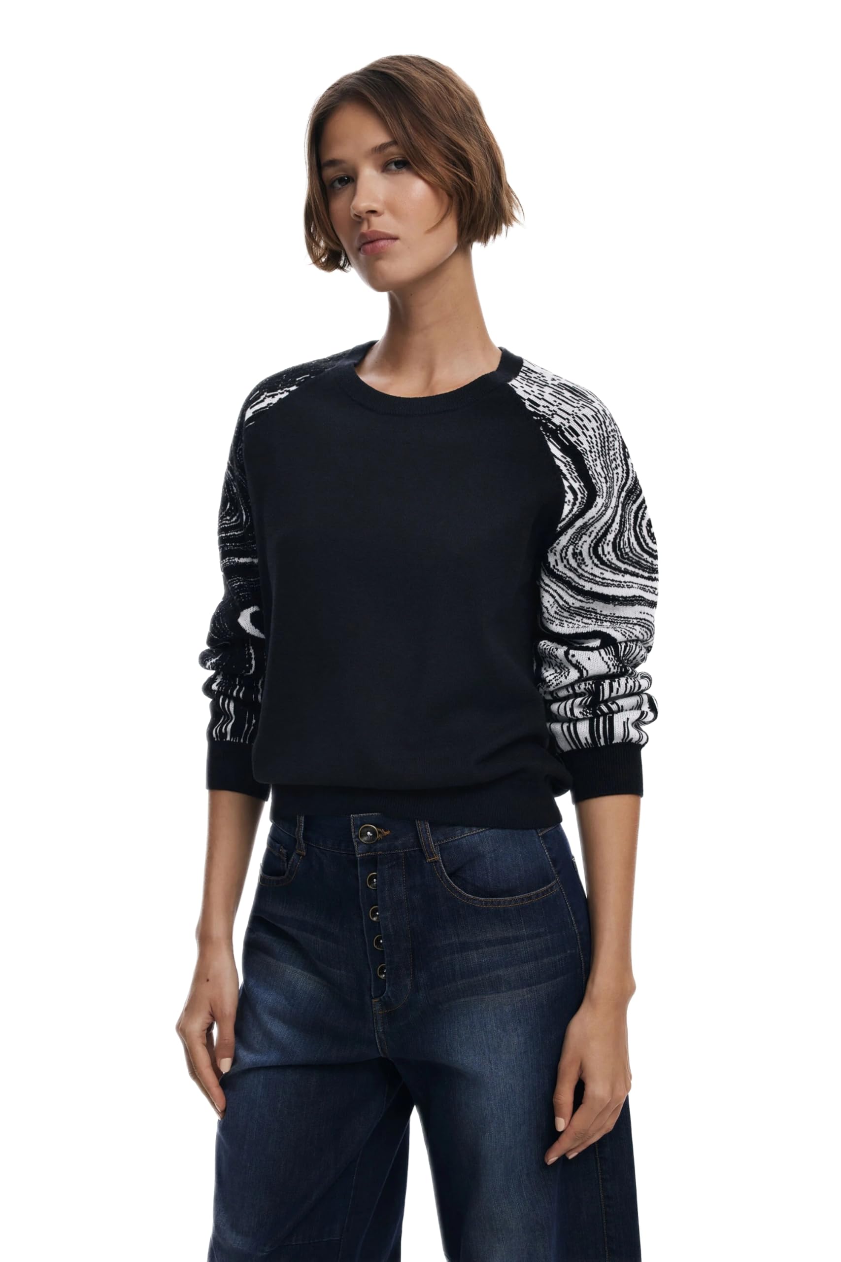 DESIGUAL MAGLIA DONNA NERO