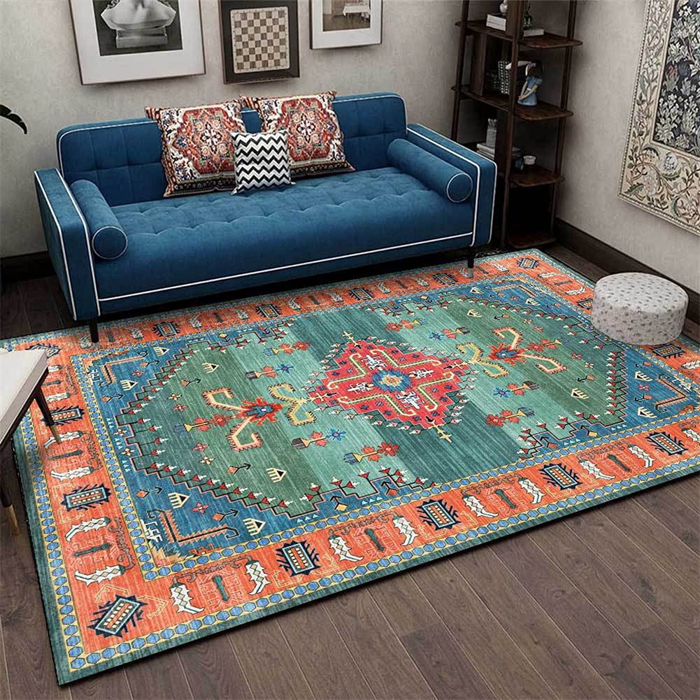 Tapis de salon ethnique rétro pour réchauffer l'ambiance de la chambre