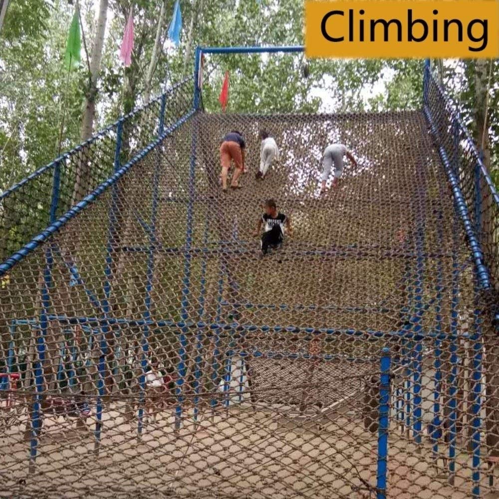 Dekoratives Seilnetz für Drinnen oder Draußen, Sicherheit Schutzhanfseil Net - Kinderbalkongeländer Geländer Baby Treppe Schutznetz Indoor-Spielplatz Fracht Anhänger (Größe: 6 Mm Seil, 10 cm-Loch)