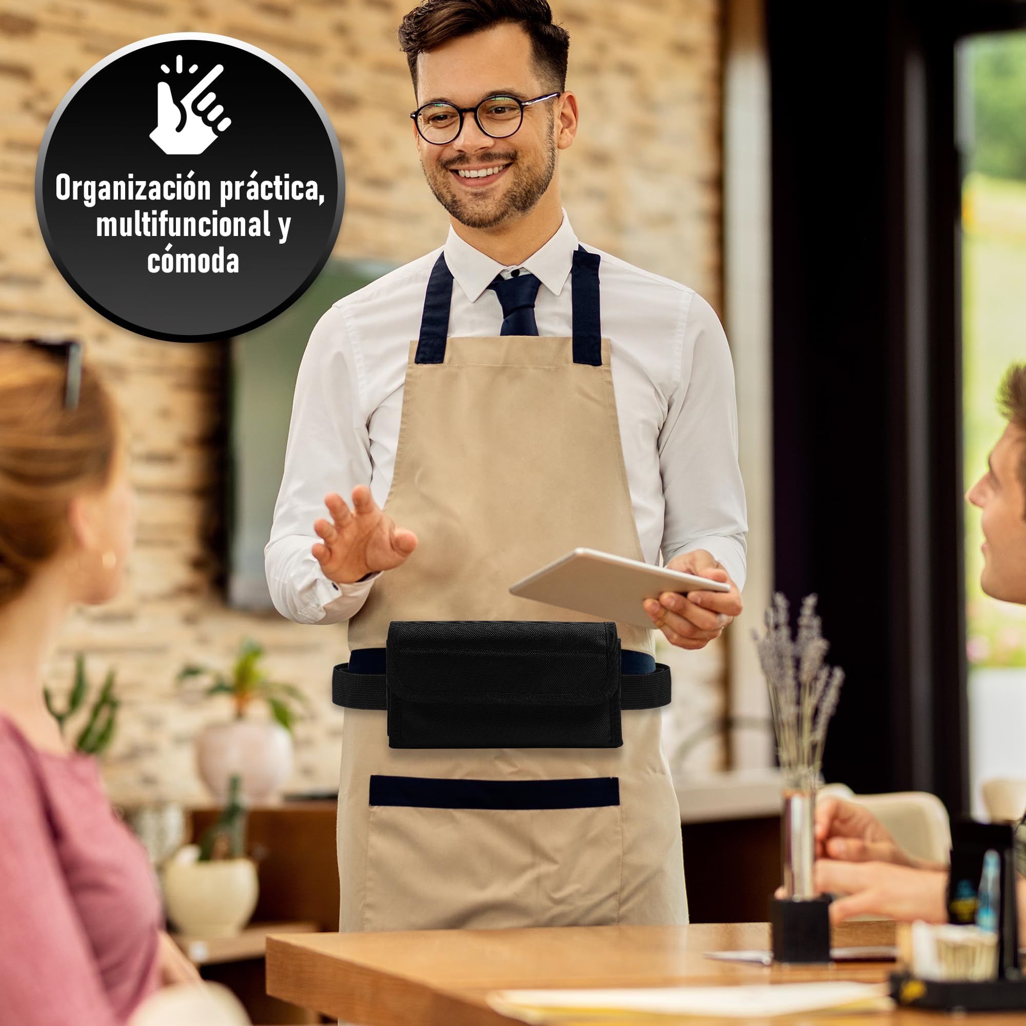 Bolso Camarero Organizador De Dinero Portamonedas Clasificador De Monedas Ideal para Monedero Taxista o Riñonera De Trabajo Organizador Porta Monedas Profesional Resistente Y Ajustable