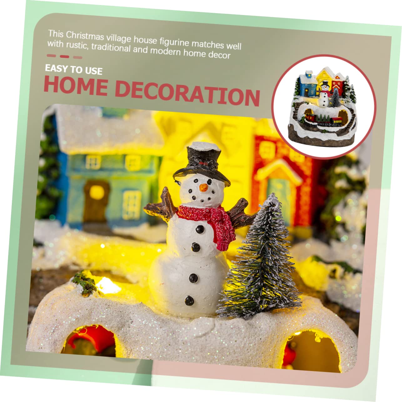 Cabilock Casetta Illuminata di Natale in Miniatura Statuina di Casa da Scrivania con Luce Decorazione Festiva per Tavolo Casa in Miniatura Luminosa per Anniversario di Matrimonio
