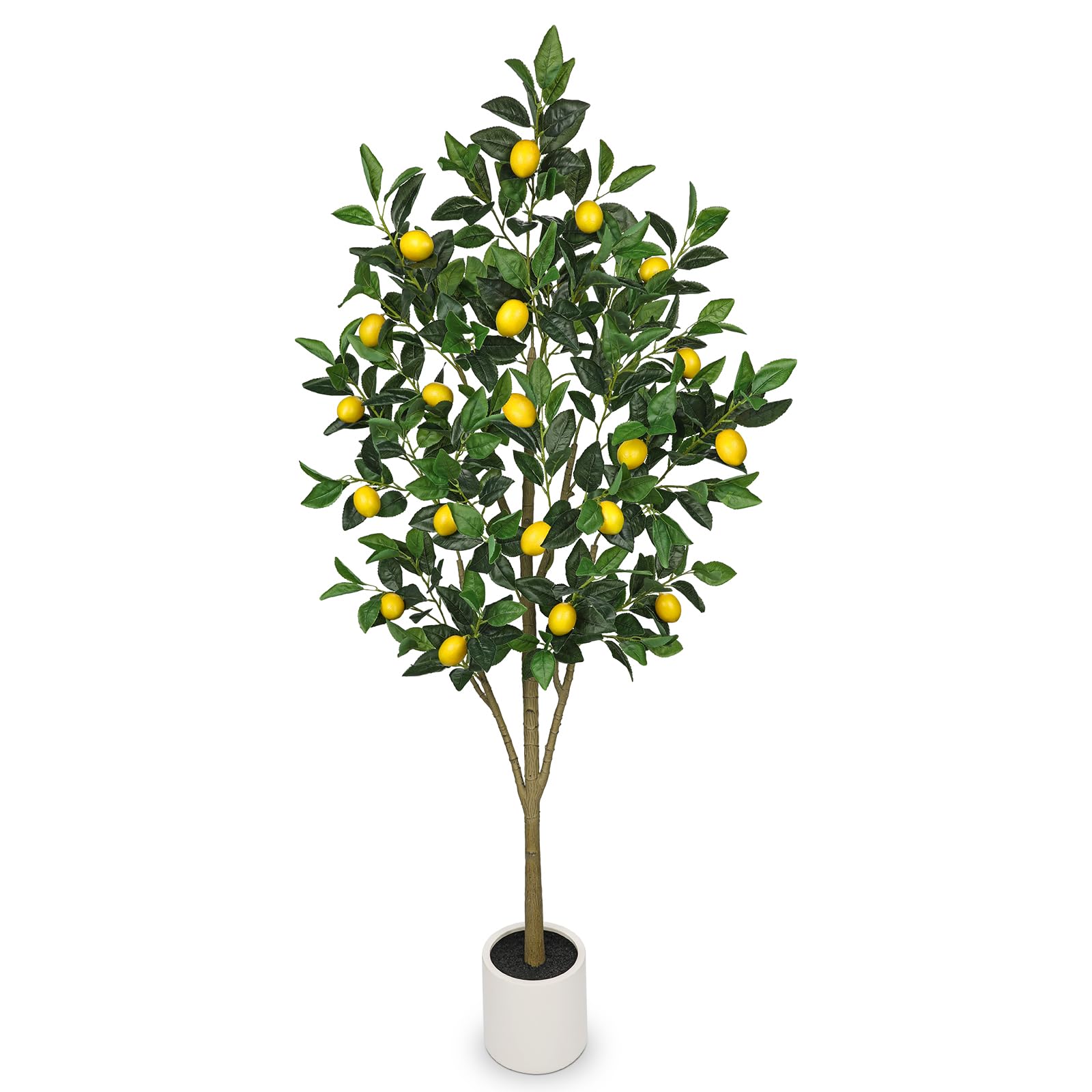 Oairse Kunstpflanzen Groß Zitronenbaum 150cm Kunstpflanze Künstliche Pflanze Kunstblume Innendekoration Kunst Pflanze wie echt im Topf für Tischdekoration, Büro, Badezimmer, Schlafzimmer, Wohnzimmer