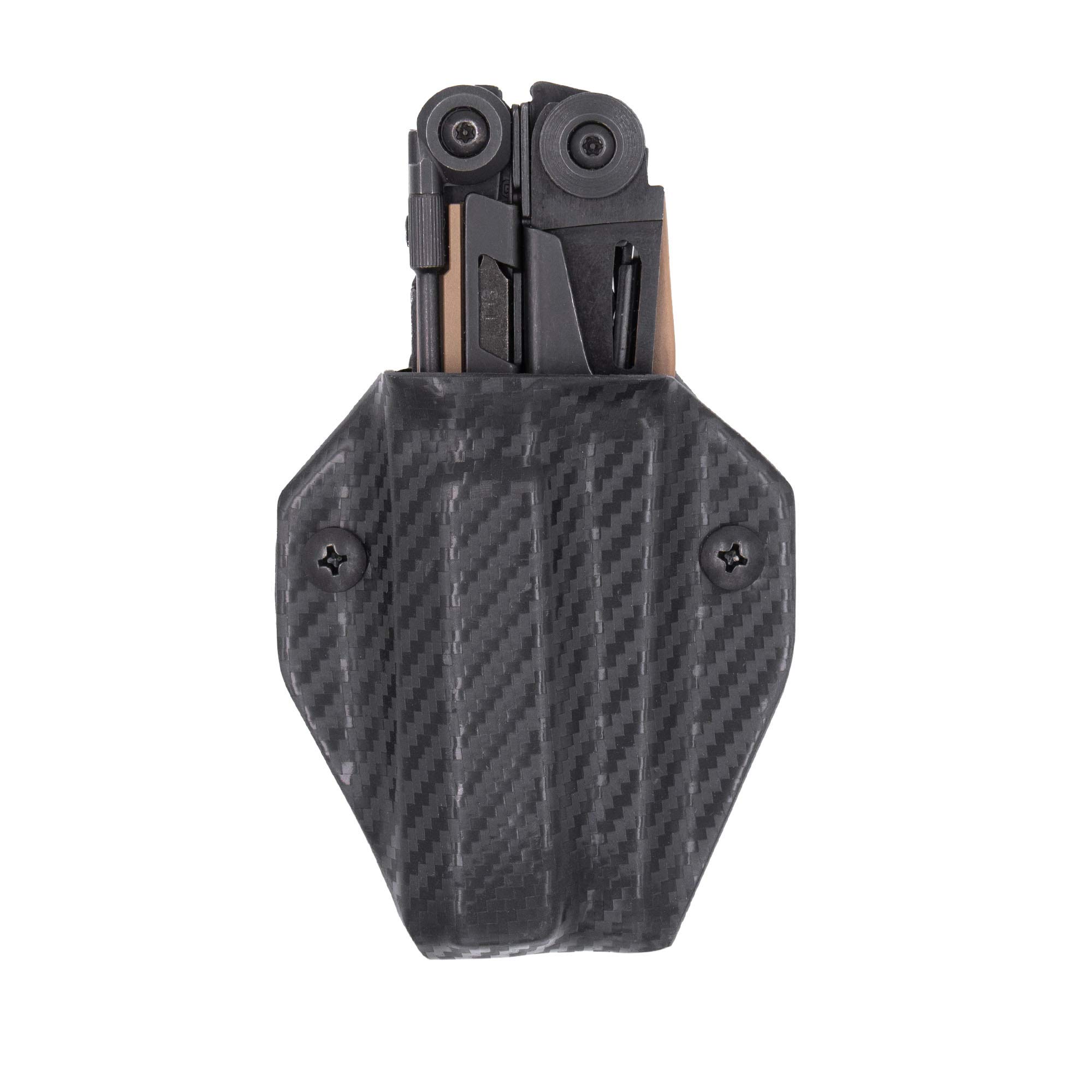Clip & Carry Kydex Multitool Sheath for the Leatherman MUT & MUT EOD - Made in USA - Multi Tool Holder Holster - Carbon Fiber Black