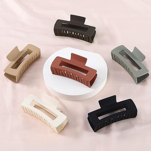 Miniatura 78 de Pinzas grandes para el cabello de 4 pulgadas, 6 clips cuadrados grandes para cabello grueso, accesorios rectangulares antideslizantes