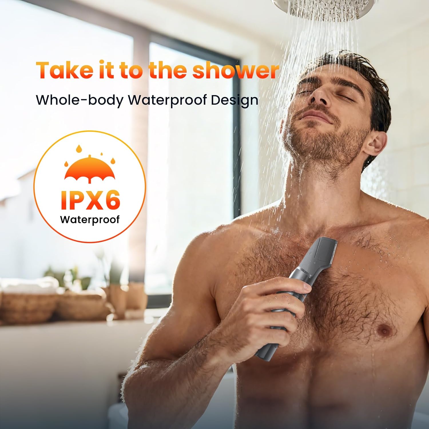 MAXGROOM Manscape Body Hair Trimmer for Men, Waterproof Pubic, Groin & Ball Shaver, No-Nick Mens Electric Grooming Kit with LED Display, USB Rechargeable