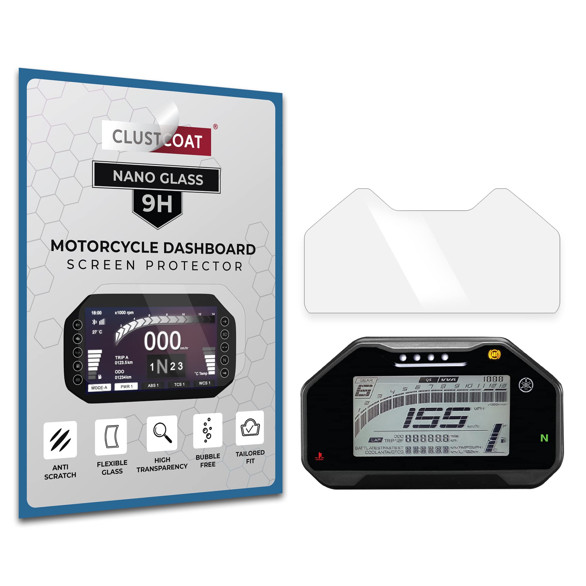 CLUSTCOAT 9H Nano Glass Motorcycle Dashboard Instrument Cluster Screen Protector for Yamaha YZF R15 V4-image-8