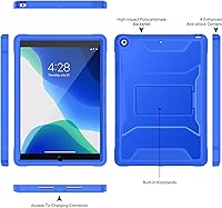 Vista 3 de Soke Funda para iPad de 9ª/8ª/7ª generación de 10.2 pulgadas (versión 2021/2020/2019), con protector de pantalla integrado y soporte, funda