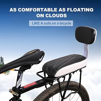 Kid's Bike Seat - PU Leather Mountain Bicycle Cushion with Backrest