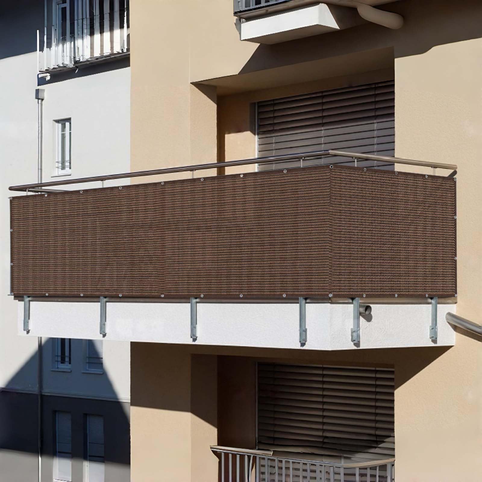 Brise vue balcon anti-UV avec oeillets pour occulter le jardin