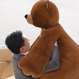 MaoGoLan Giant Teddy Bear Stuffed Animal,Unique Little Head and Big Muscle Body Teddy Bear Plush Toy, 43.3 Sitting Height Huggable Teddy Bear Gift for Muscle Bear Lover, Party Favor,Long Distance