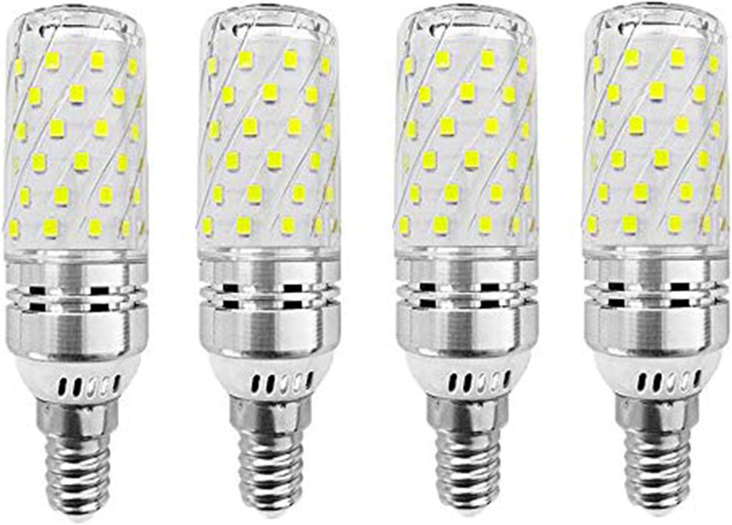 E12 LED Corn Bulbs 16W AC85-265V LED Candelabra Bulb (4 Pack) 80 LEDs 2835 SMD 1500LM 120W Incandescent Equivalent Decorative Candle Base E12 Corn LED Chandelier Bulbs