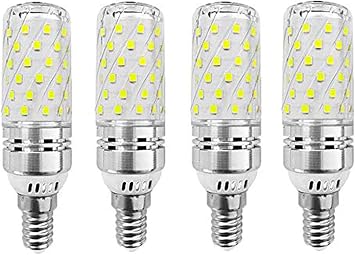E12 LED Corn Bulbs 16W AC85-265V LED Candelabra Bulb 4 Pack 80 LEDs 2835 SMD 1500LM 120W Incandescent Equivalent Decorative Candle Base E12 Corn LED Chandelier Bulbs