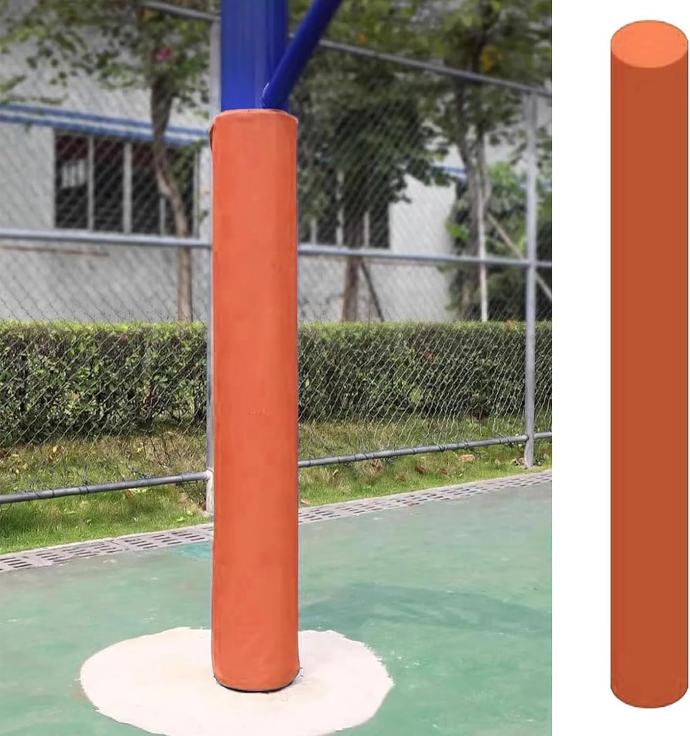 Pole Padding Playground Professional Basketball Blocking Pad, Round Basketball Hoop Accessories Pole Pad, Safety Pole Cushion for Training, Weather Resistant(Orange)(Dia 6.00" (15.4 Cm)