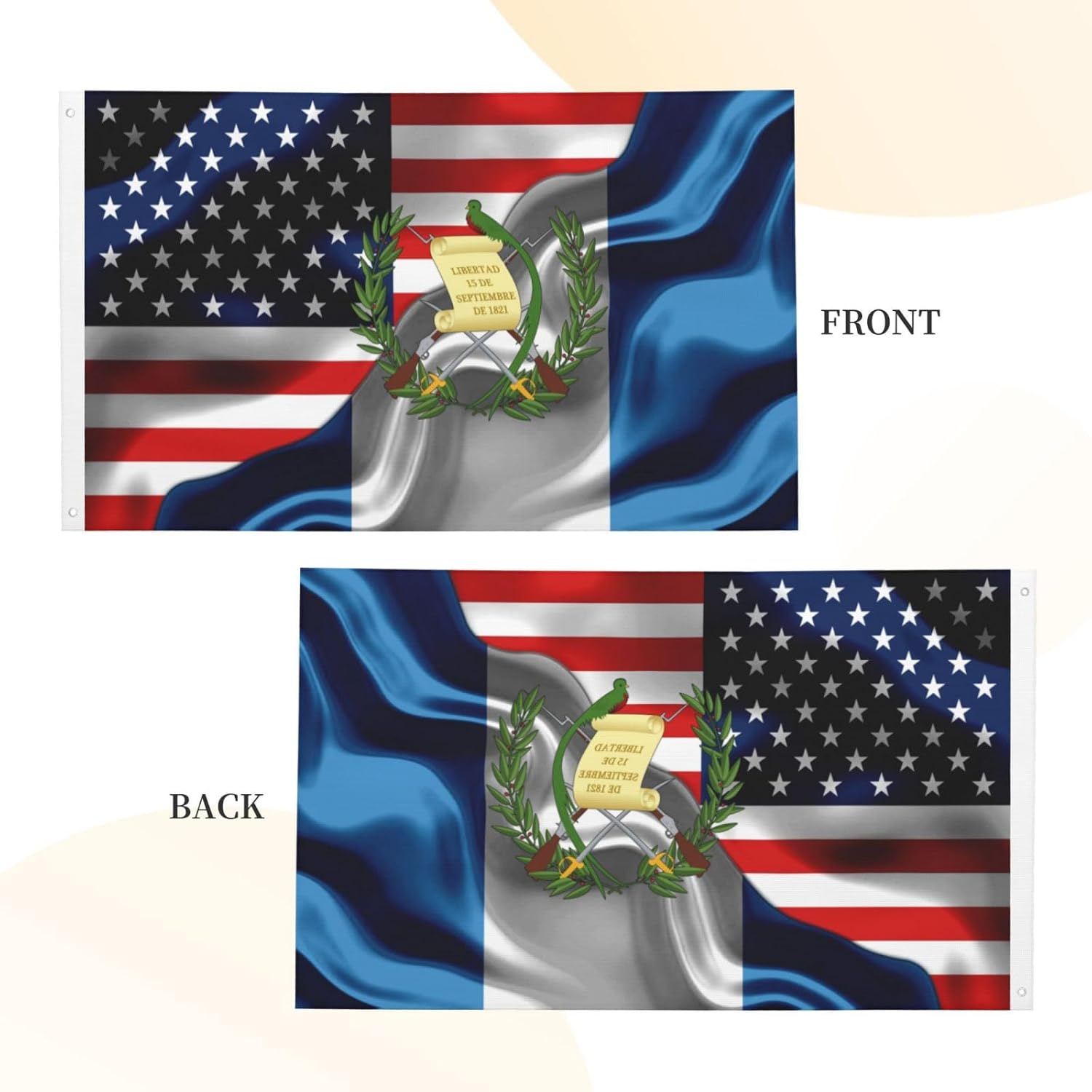 Usa American America Flag And Guatemalan Guatemala Flag 3x5 Ft Double-Sided Printed Indoor/Outdoor Polyester Decoration Banner Brass Grommets 3x5 Foot National Flags For Outside - Image 4