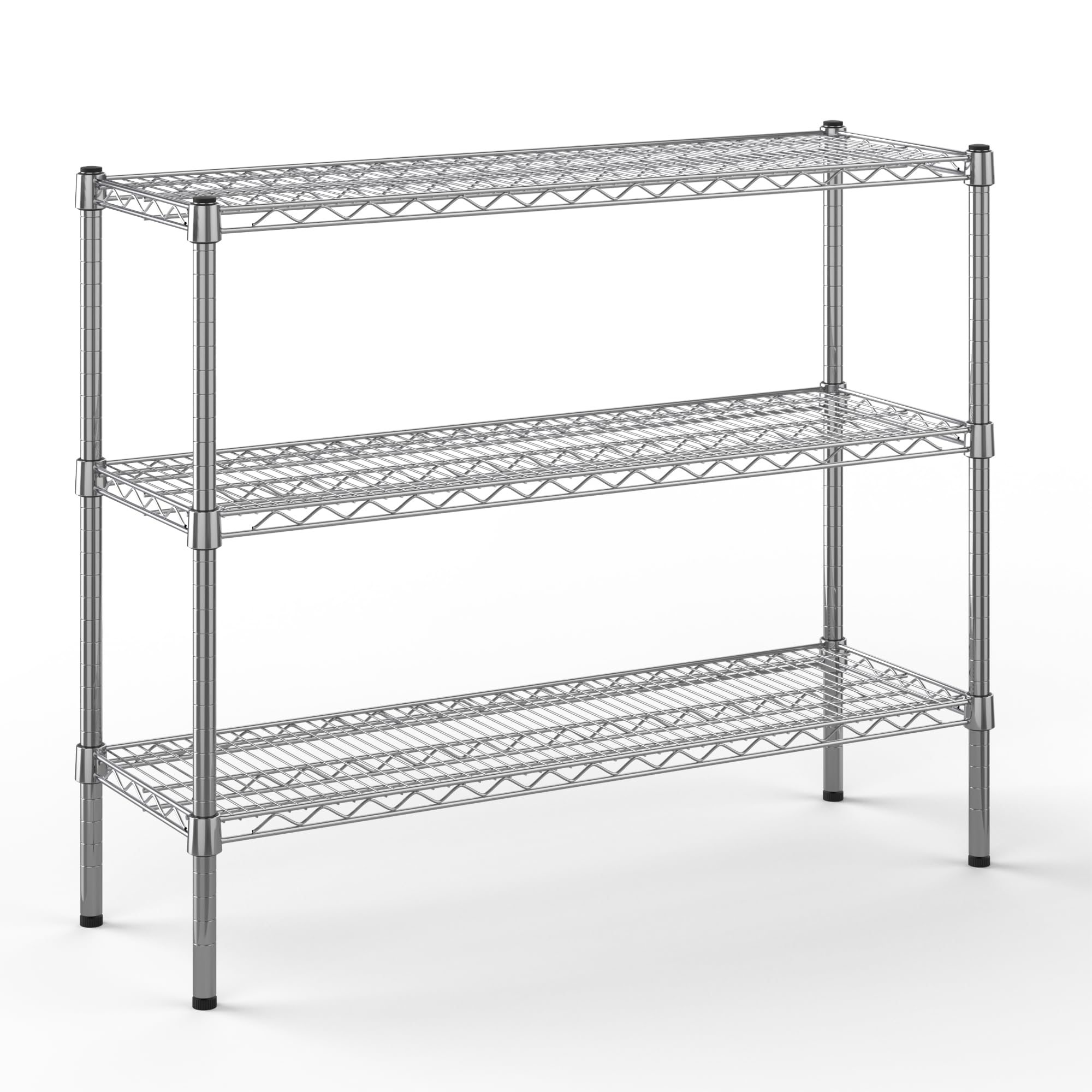 14" Deep x 42" Wide x 34" Height Wire Shelving Kit | 3-Tier | NSF Commercial Storage Rack Unit