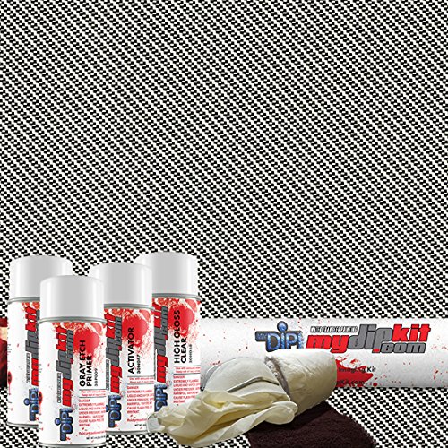 Hydrographics Dip Kit Store - DipKitStore - Water Transfer Printing – CF-18-21 - Diagonal Black & Clear Carbon Fiber (Entry Level)