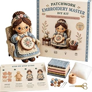 Patchwork DIY Doll Kits, Handmade Pre-Cut Felt Doll Art Sewing Craft Set