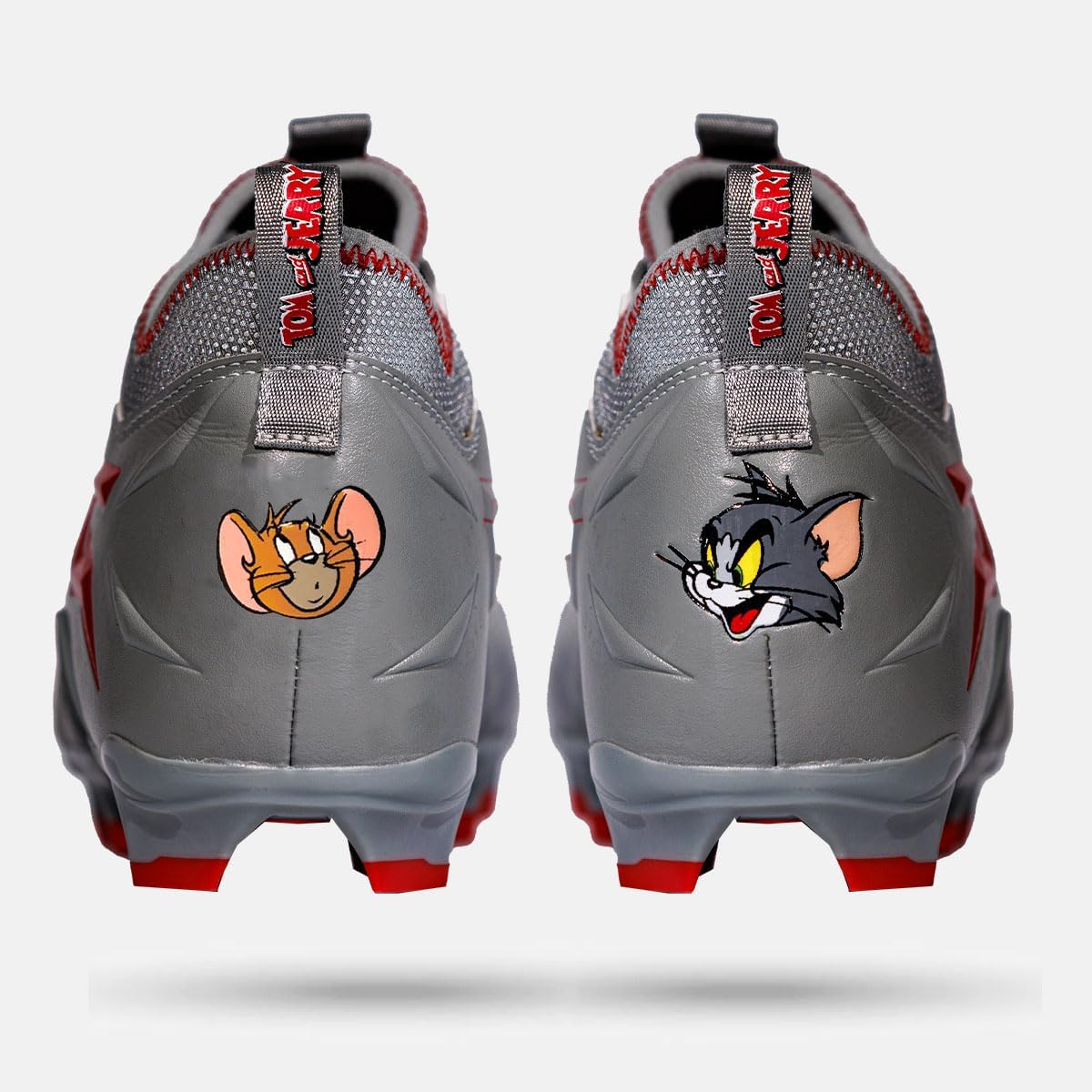Phenom Elite Tom and Jerry “Cheddar Chase” Football Cleats – Quantum Speed | Gray Warner Brothers Edition | Lightweight Speed Performance Cleats for Men’s & Kids