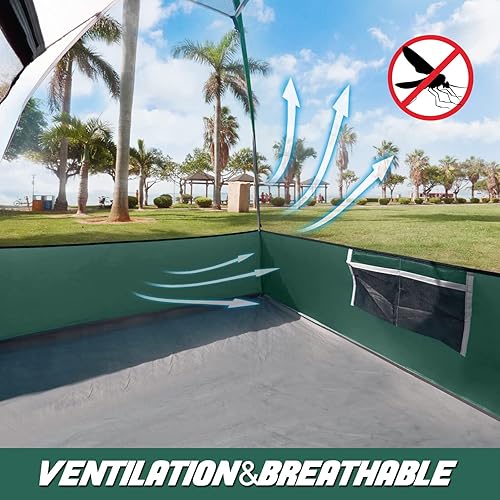 Miniatura 3 de Tienda de Campaña para 4 Personas, Tienda Impermeable y Resistente al Viento con Sombra de Lluvia, Fácil de Montar - Tiendas de Domo Portátiles para