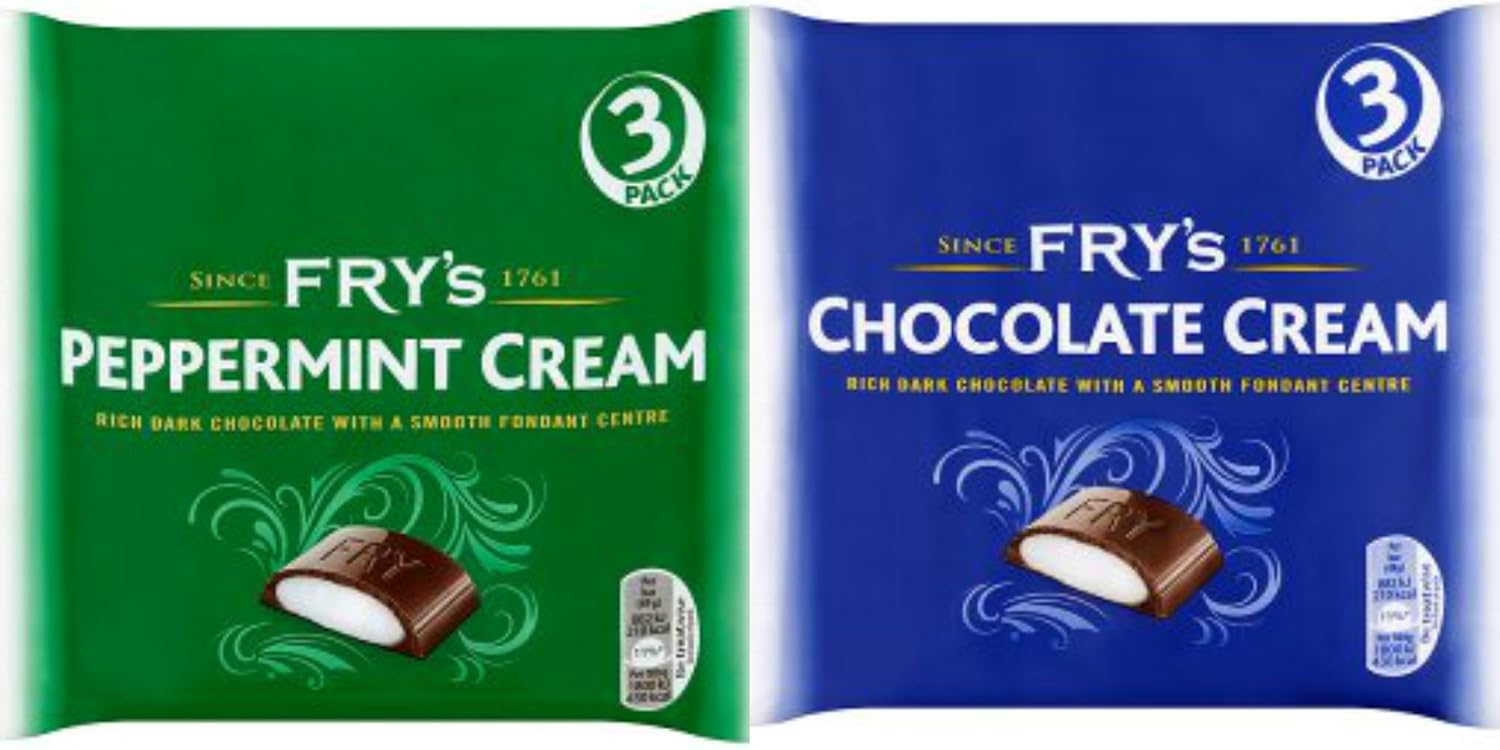 Fry's Chocolate Bars 3 Chocolate Cream and 3 Peppermint Cream, 300 g