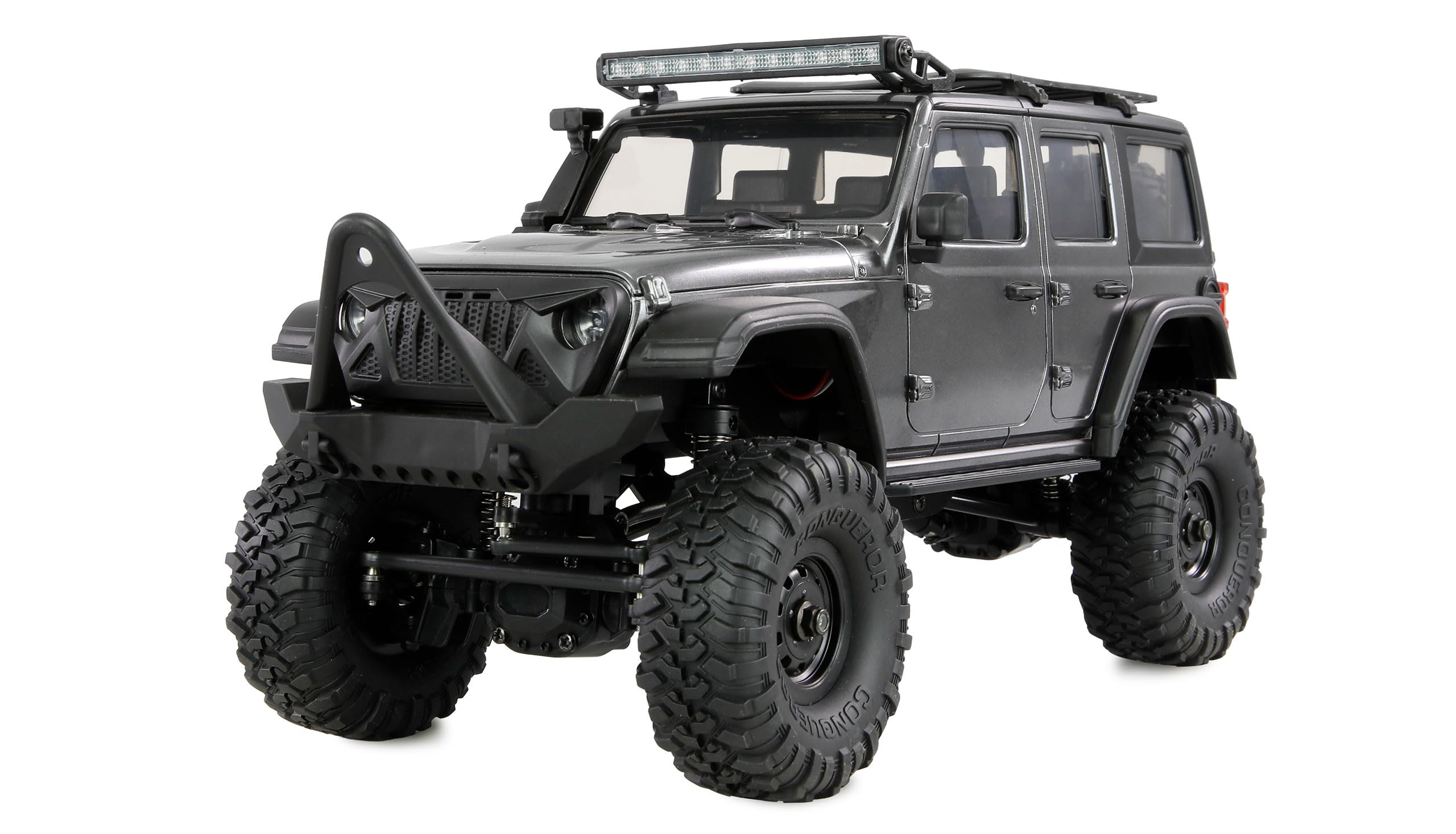Amewi AMXRock Mini-Crosstrail Scale Crawler 4WD 1:16 RTR szary wraz z pilotem zdalnego sterowania, akumulatorem, kablem do ładowania