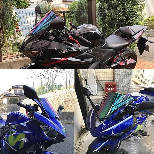 Miniatura 3 de PSLER Parabrisas doble burbuja para YZF R3 R25 2014-2018 2014 2015 2016 2017 2018 (iridio)