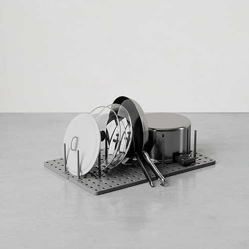 Miniatura 9 de Umbra Peggy - Bandeja organizadora para armario de cocina, estante y cajón, sistema de almacenamiento ajustable, color blanco