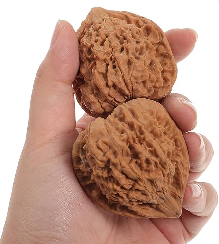 Miniatura 6 de Healifty Bolas de madera Baoding en forma de nuez, bolas de estrés para ejercicio de salud china, manos de uno mismo, masaje, puntos gatillo de