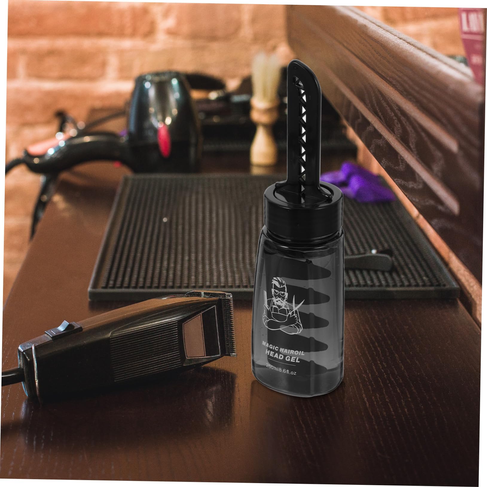 COLLBATH Botella Pack de 3 Unidades Aplicadora de Gel para Peinar el Cabello Negro de 260ml Plástico Ligero y Funcional para Peluqueros y Estilistas Profesionales