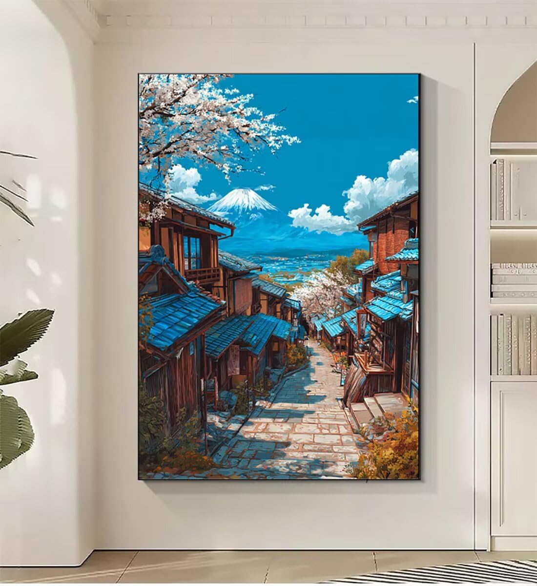 Landschaft Japan Malen Nach Zahlen Erwachsene, Paint by Numbers Adult Anfänger Kreativ Set für, Heimwerk Malen Nach Zahlen Kinder, Pinsel und 36 Acrylfarbe Als, für Deko Wohnzimmer 60 x 80 cm BJHWK153