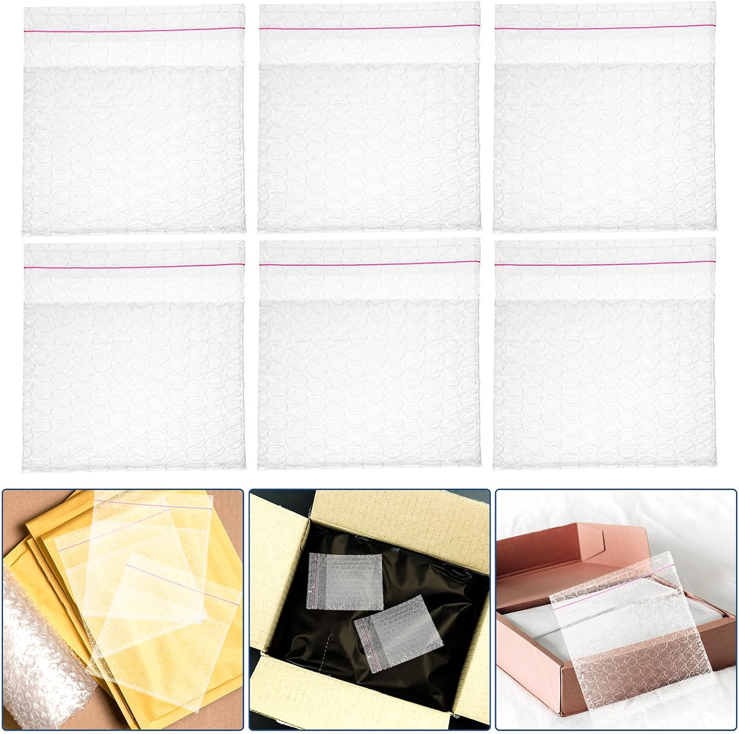 TIDTALEO Double Layer Pe Bubble Pouches with Self-sealing Closure for Shockproof Shipping and Sturdy Cushioning Protection in Packing and Moving