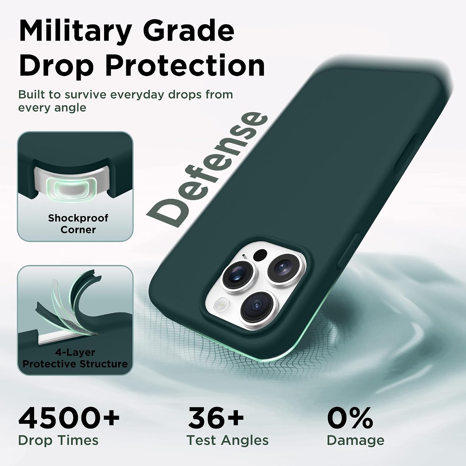 GolbinBox Magnetic for iPhone 16 Pro Case, Compatible with MagSafe, [Soft Anti-Scratch Microfiber Lining], Liquid Silicone Shockproof Protective Phone Case for iPhone 16 Pro 6.3", Olive Green thumbnail