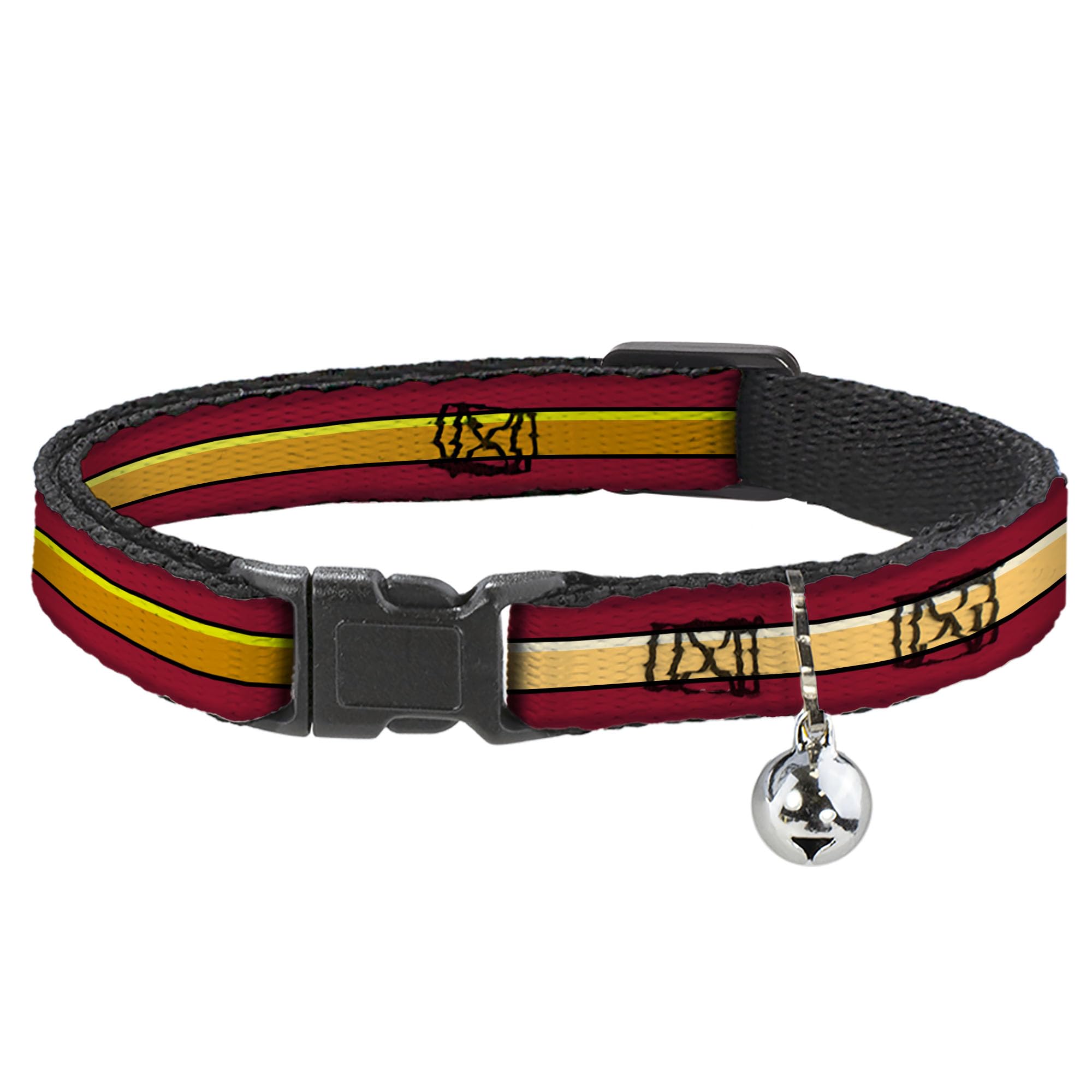 Collier pour chat Buckle Down The Flash bordeaux doré avec boucle ceinture