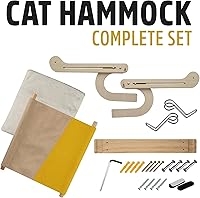 Vista 4 de Percha para ventana de gato con ropa de cama cómoda - Percha para gatos para ventana y pared - Hamaca de madera para ventana de gato fácil