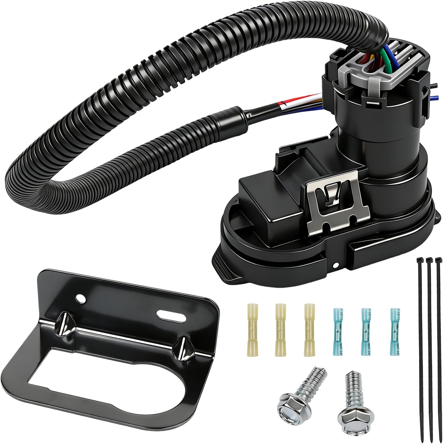 7 Way Trailer Tow Hitch Wiring Plug Receptacle Connector Harness Installation Kit Compatible with USCAR Multi-Tow Pickups
