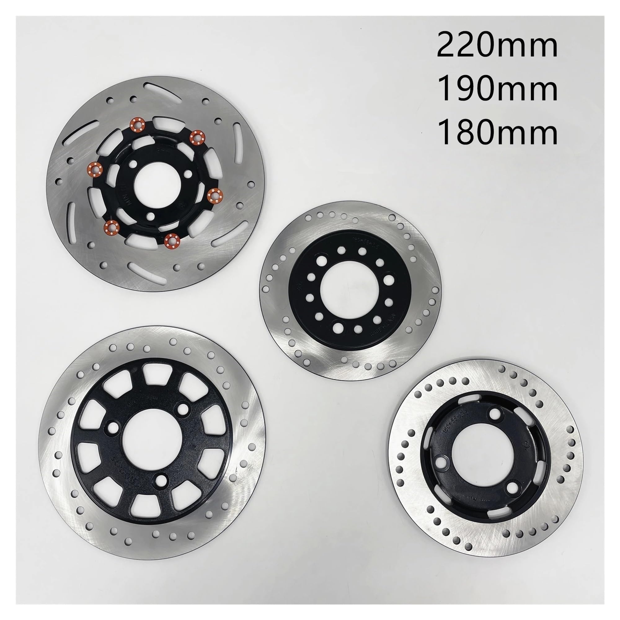 Disco freno flottante Accessori Universali Per Disco Freno Rotore Scooter Moto 180/190 / 220mm(220mm-70-58mm silver)
