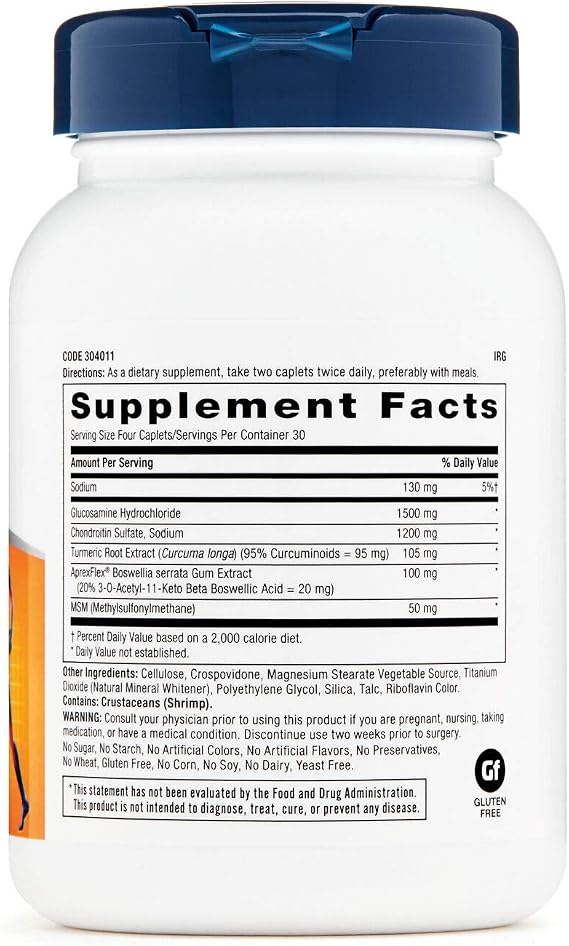 GNC TriFlex سريع المفعول، يحسن راحة المفاصل وتصلبها، جرعات القوة السريرية من الجلوكوزامين/الكوندرويتين والبوسويليا بالإضافة إلى الكركم، 120 كبسولة