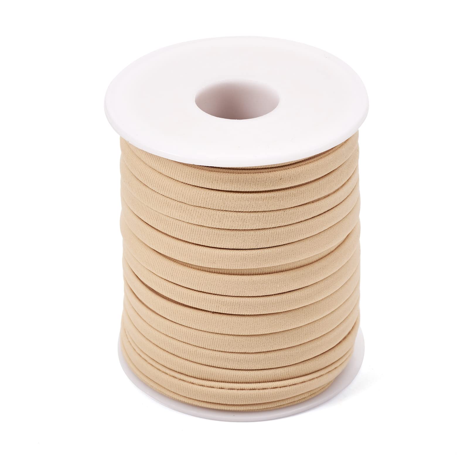 Craftdady 65.6Voet/Roll Stretch Platte Elastische Koord Kralen String 5mm Gevlochten Elastische Spandex Band voor Hoofdband Oorlus Maken Naaien, Aquamarijn
