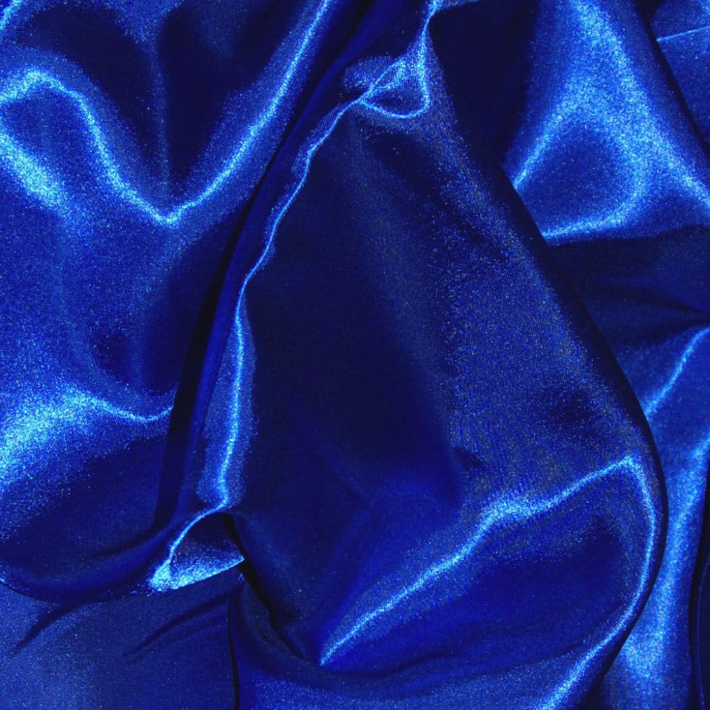 CQL Satin Fabric by The Metre – 60 Inch Wide Satin Roll for Wedding Dresses, Bespoke Tailoring & Decoration Projects – Soft, Smooth, Silk-Like Finish(Royal Blue,5 Metre)