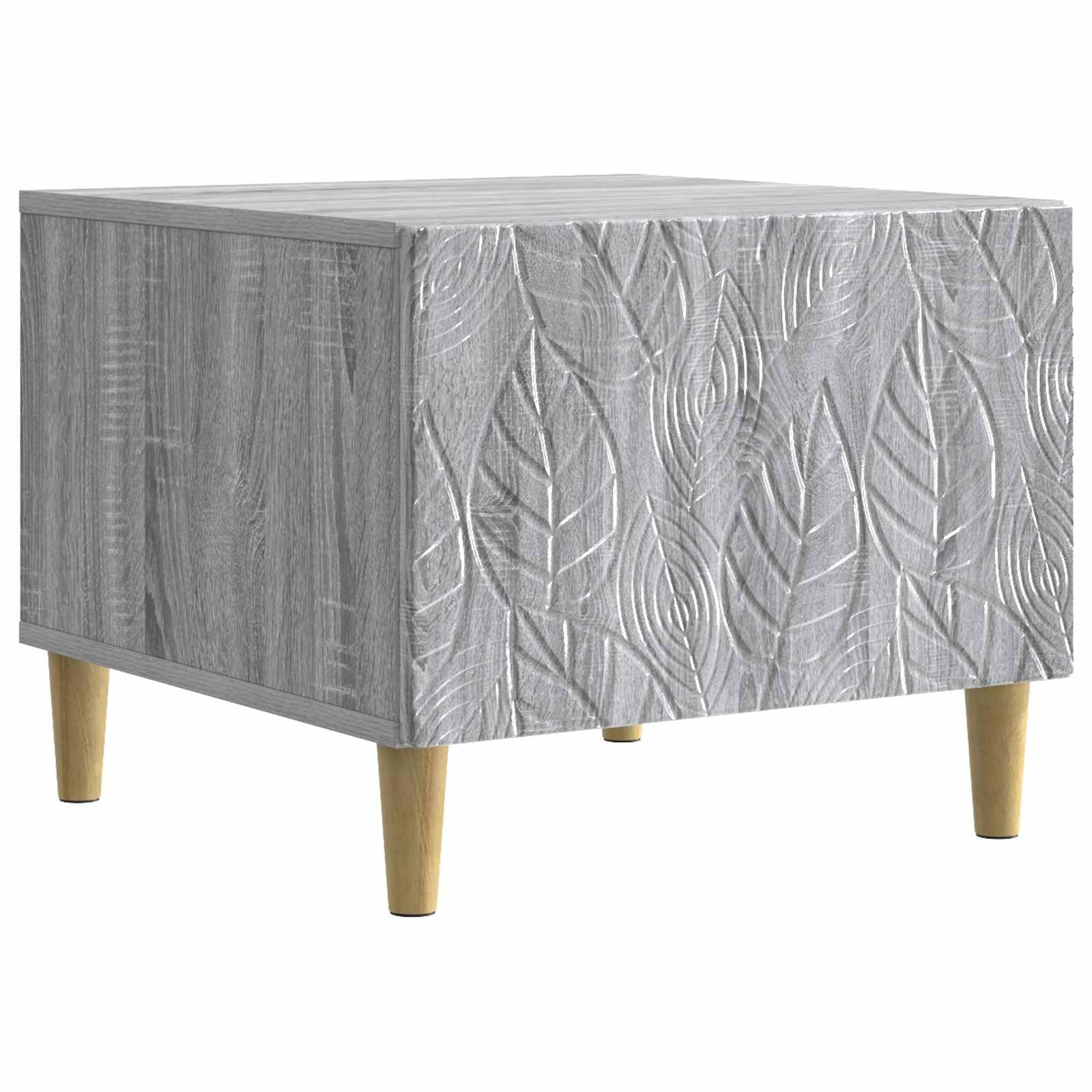Table basse avec tiroir gris Sonoma, table d'appoint de salon et étagère de rangement