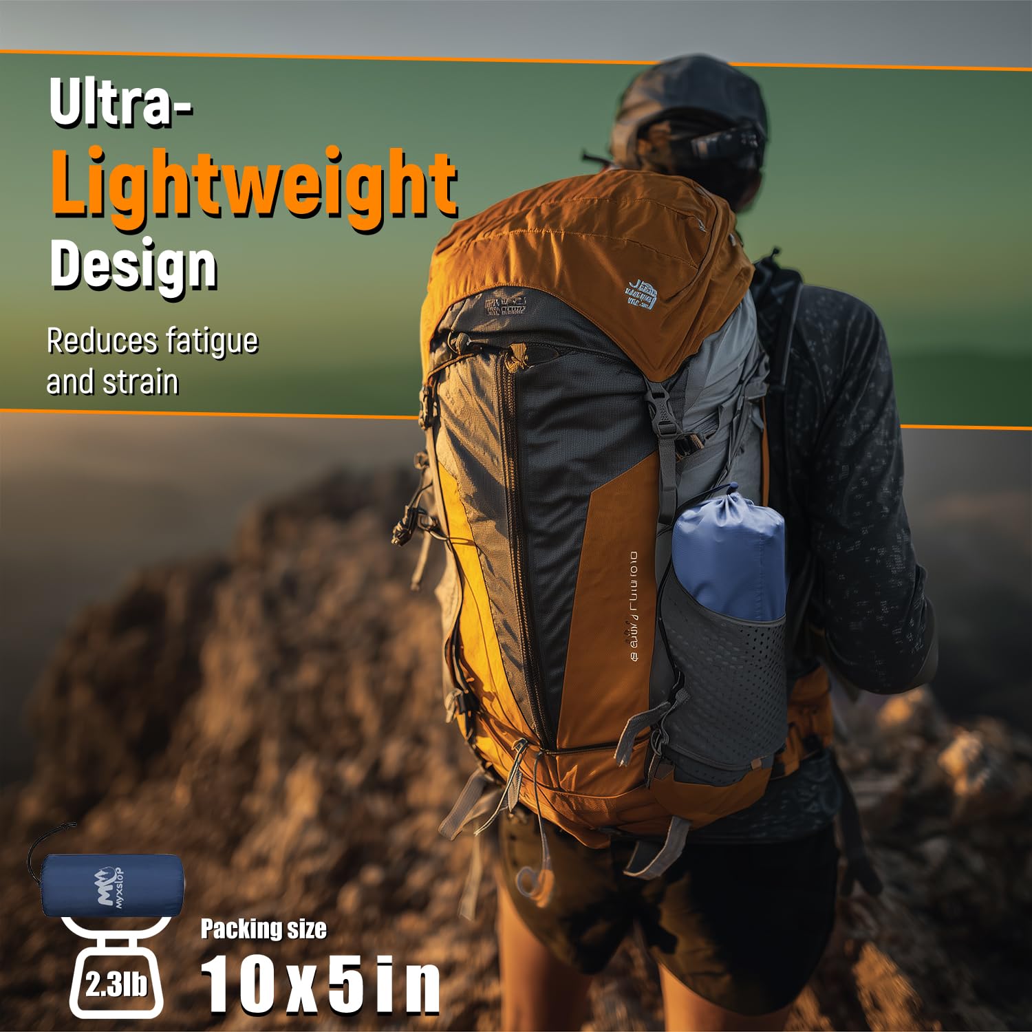 Myxslop Camping Sleeping Pad, Thick 5 Inch Camping Mat with Pillow Built-in Foot Pump Ultralight Inflatable Sleeping Pads for Camping, Backpacking, Hiking, Tent