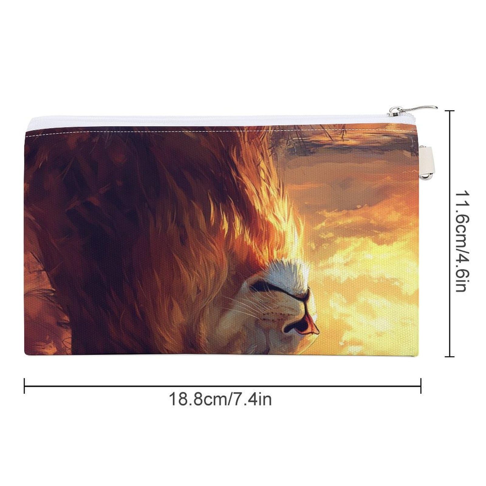 Christian Lion Of Judah Ea-gle Coin Purse Canvas Change Pouch Portable Pocket Wallet Mini Storage Bag with Zippered Keychain