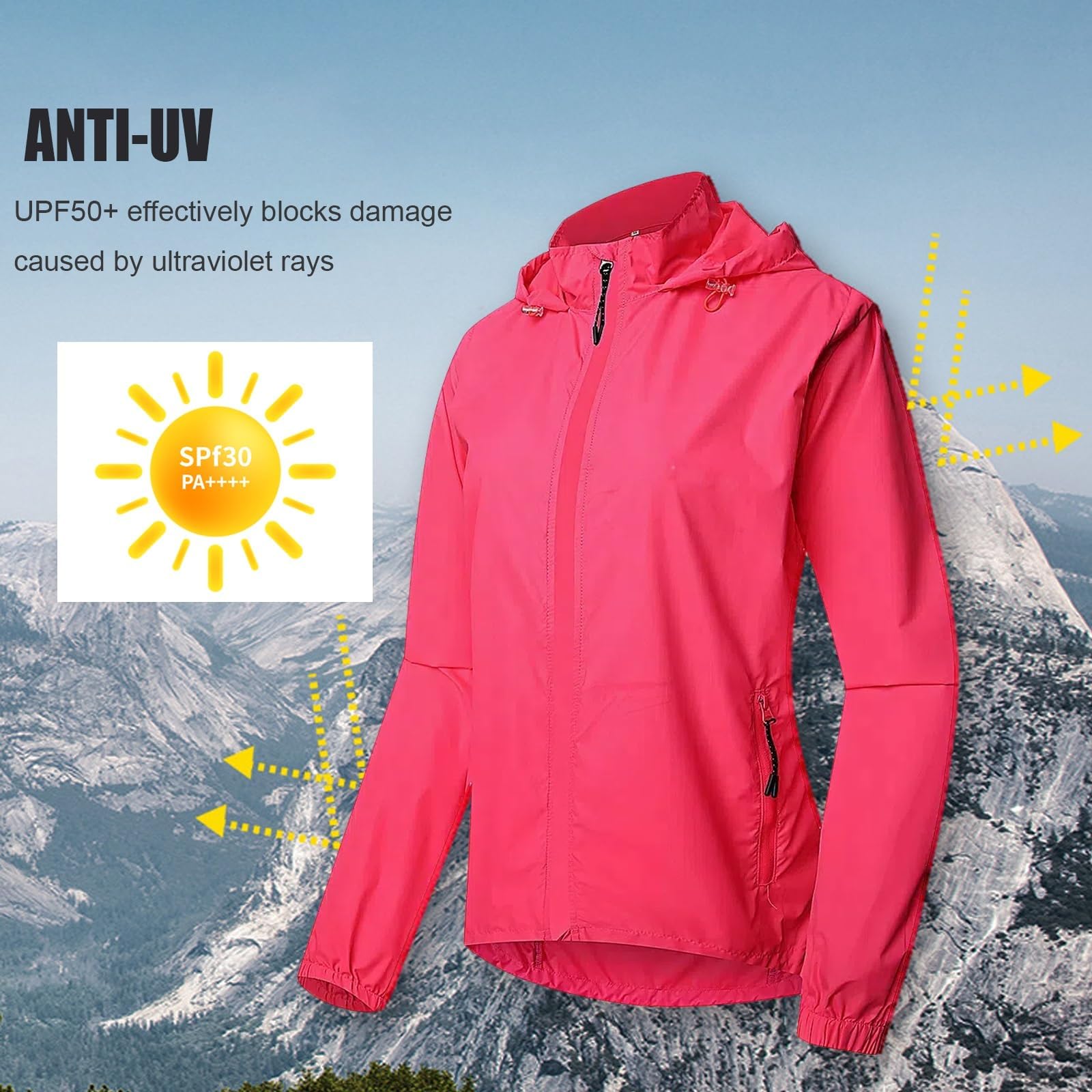 ARMAAN Chaqueta De Ciclismo Para Hombre Con Mangas Desmontables, Impermeable Y Transpirable, Capucha Incorporada Y Cuello Alto, Para Ciclismo Running Actividades Outdoor Caminatas Y Golf