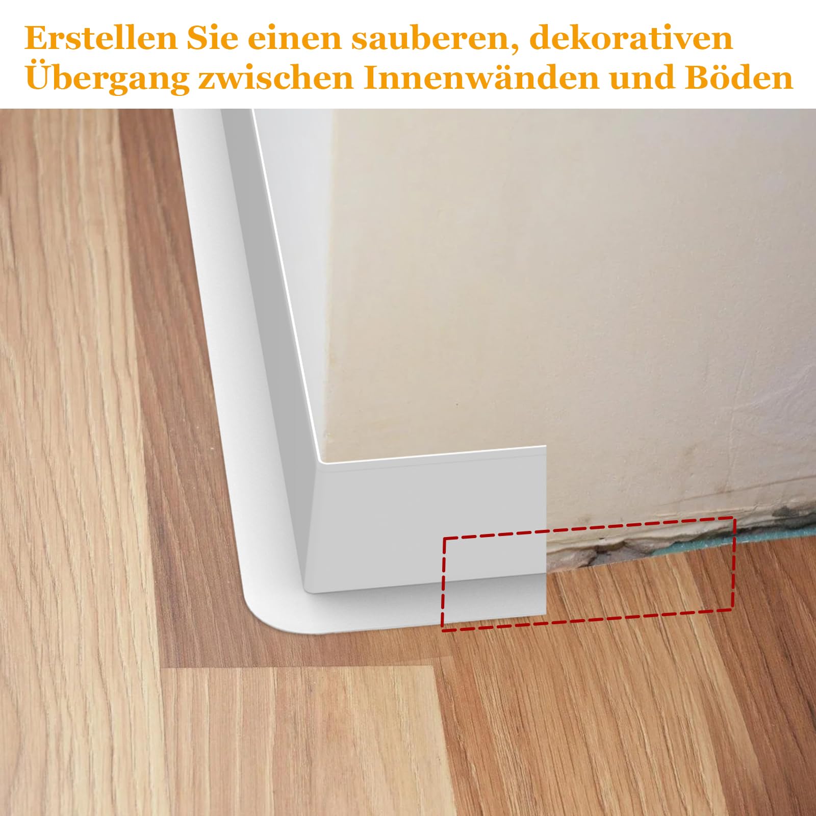 Flexibel Sockelleiste Selbstklebend 15m , Perfekte Haftung Auf Wände, Ohne Bohren, DIY-Renovierung Für Altbau Und Moderne Räume, Weiß