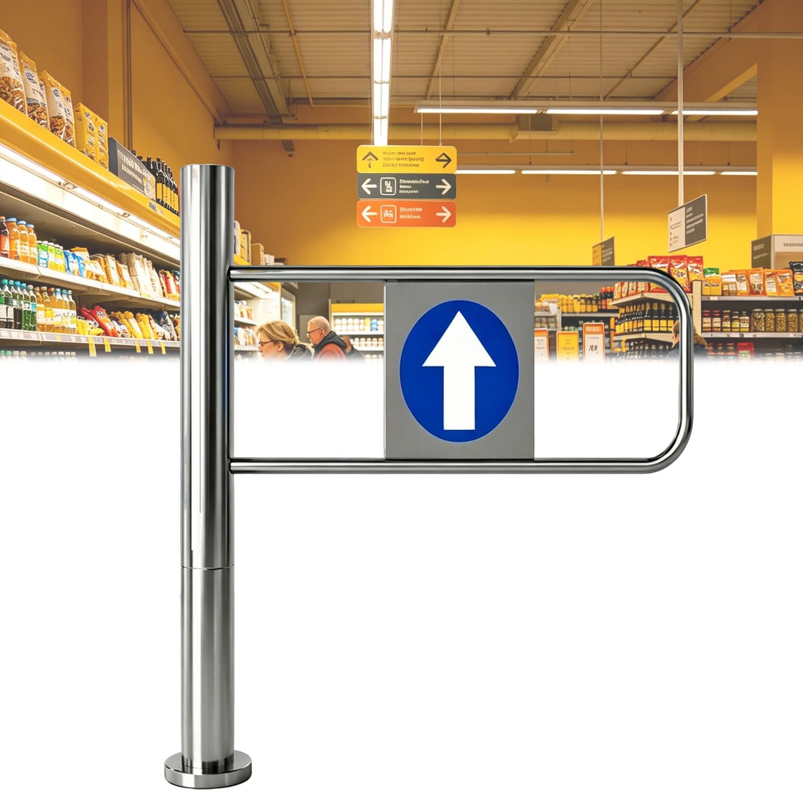 HDYZJQ Library One-Way Entrance Doors 50 60 70 80 90 100 Cm, Wide Exit Swing Gate Automatic Closure, Safety Passage Door for Supermarket/Retail Stores(Left,W- 55cm (22in))