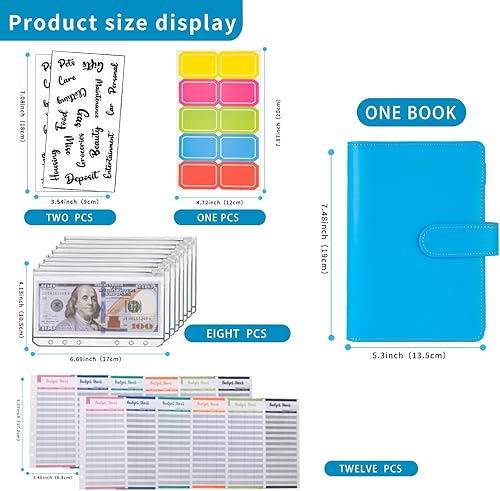 Miniatura 2 de Carpeta de presupuesto para presupuestos, organizador de dinero en efectivo, sobres de dinero en efectivo, carpeta de presupuesto A6 de cuero con