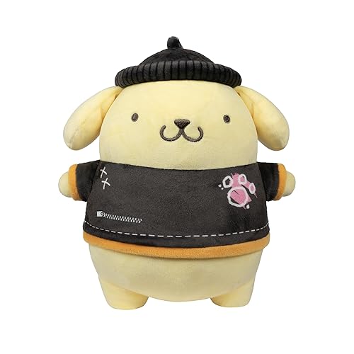 Hello Kitty and Friends Series 2, Pompompurin 8-inch Punks Plush - Amazon Exclusive - Officially Licensed Sanrio Product from Jazwares - Ages 6+ - Pompompurin